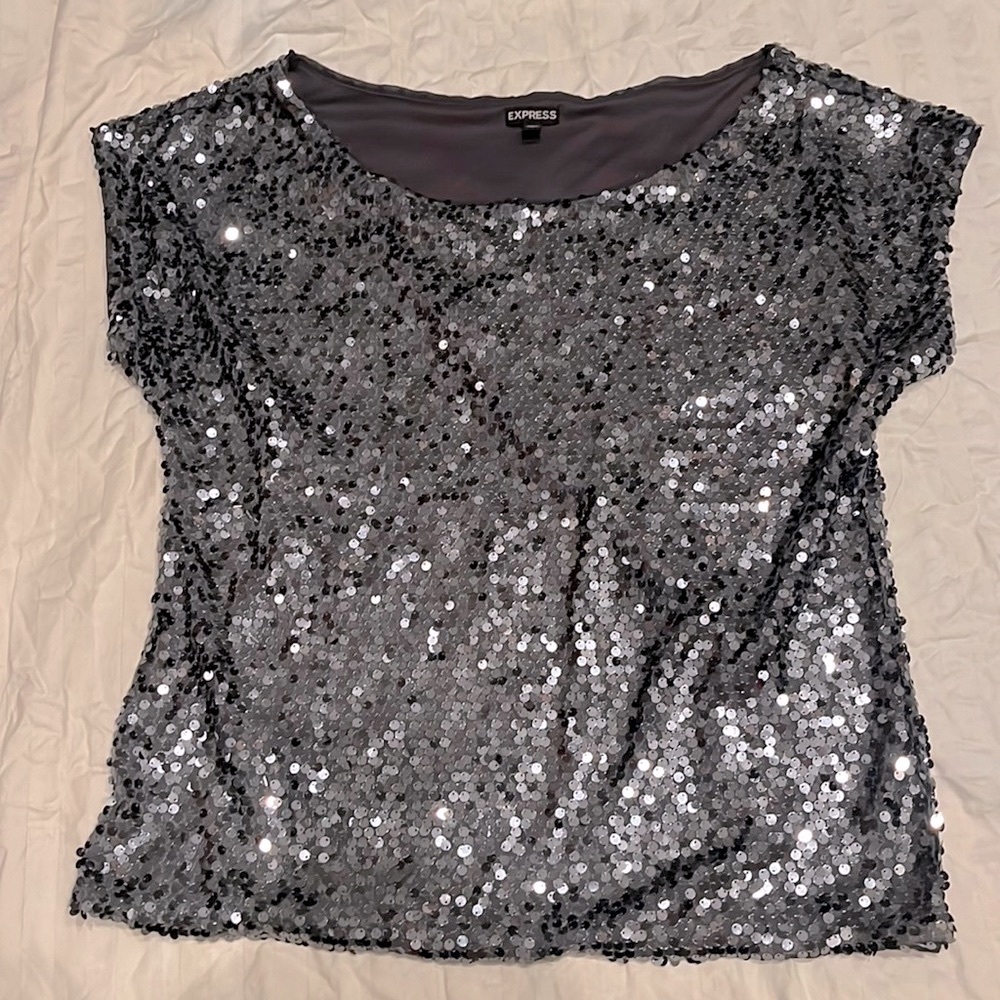 Express Sequin Fancy Formal Top Womens sz Medium